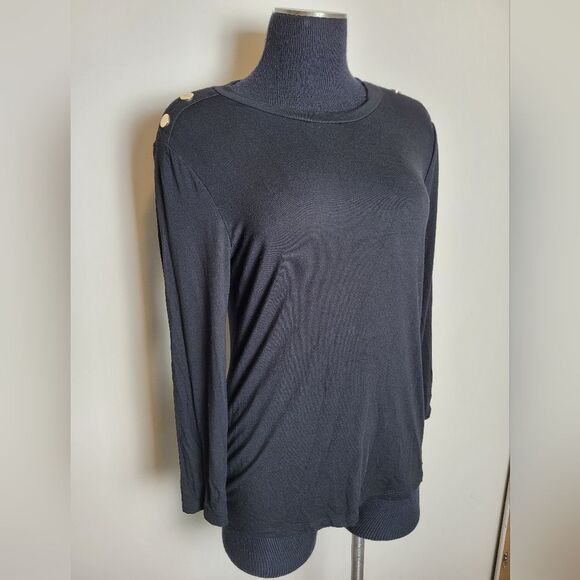T Tahari Black Long Sleeve Pullover Classy Formal Comfy Equestrian Preppy Small - Picture 8 of 11